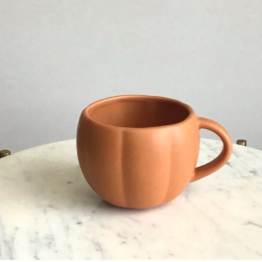 Pottery Barn Pumpkin Mug Stoneware NEW